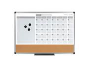 3 in 1 Calendar Planner Dry Erase Board 36 x 24 Silver Frame BVCMB0707186P