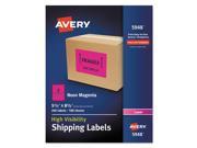 Avery High Visibility Neon Shipping Labels Permanent Adhesive 8.50 Width x 5.50 Length 2 Sheet Rect AVE5948