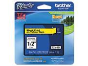 Brother 12mm 1 2 Black on Yellow Laminated Tape 8m 26.2 1 Pkg