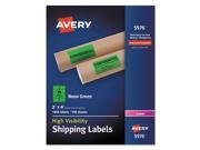 Avery High Visibility Neon Shipping Labels Permanent Adhesive 4 Width x 2 Length 10 Sheet Rectangle AVE5976