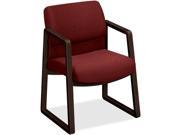 HON 2400 Srs Mocha Hardwood Sled Base Guest Chair Wood Burgundy Plywood Urethane Foam Seat Urethane Foam Burgundy