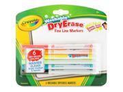 Washable Dry Erase Fine Line Markers 6 BX Ast CYO985906