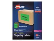 Avery High Visibility Neon Shipping Labels Permanent Adhesive 8.50 Width x 5.50 Length 2 Sheet Rect AVE5944