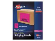 Avery High Visibility Neon Shipping Labels Permanent Adhesive 11 Width x 8.50 Length 1 Sheet Rectan AVE5936