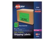 Avery High Visibility Neon Shipping Labels Permanent Adhesive 11 Width x 8.50 Length 1 Sheet Rectan AVE5934