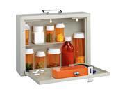 MMF Premium Steel Medication Case Combination Key Card and Security Code Key Lock Overall Size 9.5 x 12.3 x 3.8