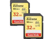 SanDisk Extreme 32GB UHS I Class 10 U3 SDXC Memory Card 2 Pack