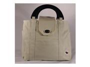 Shutterbug Designs Lady Bug Canvas Bag with Wood Handle Gray White Strap LB5W