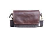 Kelly Moore Followell Shoulder Style Camera Bag Gray Canvas Brown Trim