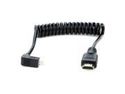 Atomos 11.81 30cm Coiled Right Angled Micro HDMI to Straight Full HDMI Cable