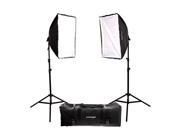 Flashpoint 2 Light SoftBox Kit Stands and Carrying Case FP LCF SBK01