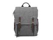 Ona Camps Bay Camera and Laptop Waxed Canvas Leather Backpack Smoke ONA008GR