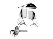 Smith Victor 2500W Pro Softbox 3 Light Kit 10ft Stands 408081