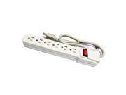 Comprehensive 6 Outlet Surge Protector with 3 Power Cord White CPWR SP6 3W