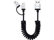 Just Mobile AluCable Duo Twist 6 2 in 1 USB to Micro USB Lightning Coiled Cable