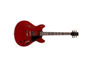 Peavey JF 1 Hollow Body Jazz Style Electric Guitar Transparent Red 00532230