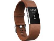 Fitbit Large Leather Classic Band for Charge 2 Fitness Activity Tracker, Cognac