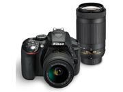 Nikon D5300 DSLR w AF P DX 18 55mm f 3.5 5.6G VR II 70 300 4.5 5.6 Black