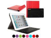BESDATA 2014 Newly Design Ultra Thin PU Leather Case Smart Cover Combine Wireless Bluetooth Keyboard For Apple iPad 2 3 4 Red