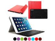 BESDATA Fully Protect PU Leather Soft Cover Cast Moving Watching Stand with Wireless Bluetooth Keyboard For iPad Air iPad 5 10 Meters Available Red