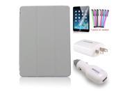 BESDATA Gray Ultra Slim Protective Smart Cover Case Stand Wake Sleep Function Car Charger Adapter Screen Protector Touch Pen For iPad Air iPad 5