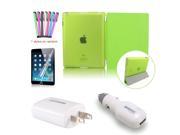 BESDATA Top Quality Full Set Green PU Leather Folding Front Smart Cover Skin Crystal Back Hard Case For iPad 2 3 4 Plus Free Car Charger Power Adapter Scr