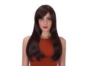Women Wig Hair CoastaCloud Long Brown Straight Women High Quality Wig Heat Resistant and Full Wavy Wigs with Bangs for W
