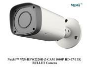 NexhiTM NXS HFW2220R Z CAM 1080P HD CVI IR BULLET Camera with 2.7 12mm Motorized Lens 30m Smart IR DC12V White