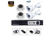 Nexhi NXH AHD74K AHD720P TL 4CH 720P All in One Complete Surveillance Security Kit with 1MP Camera 2 Bullet 2 Dome Power Adapers and Cables