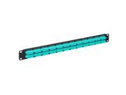 Fiber Optic Patch Panel 24 LC Quad 96 Fiber Aqua 10G 1U