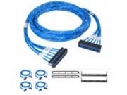 Pre terminated UTP Cassette Patch Panel Kit with 50 Feet CAT 6A Cable Assembly 24 Ports Bezel to Bezel