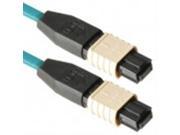 MPO Fiber Optic Patch Cord 40 Gb Multimode OM3 Aqua Cable with 12 Fibers 5 Meters