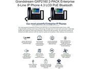 Lot of 2 Grandstream GXP2160 Enterprise 6 Line IP Phone 4.3 LCD PoE Bluetooth