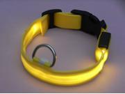 Namsan Dog Puppy Pet LED Light Flashing Safety Collar Nylon Adjustable Width 2.5CM Medium Yellow