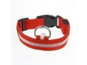 Namsan LED Light Flashing Dog Puppy Pet Safety Collar Nylon Adjustable Width 2.5CM Red Small Medium Large Extra Large