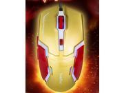 CORN 2400 DPI 6 Button iron man Wired 7 color LED Optical Expert Gaming Mouse Mice FPS GOLD