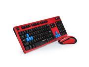 CORN Wireless Gaming Keyboard and Mouse Combo With USB RF 2.4GHz Anti Ghosting Feature Water Proof Design Black Red