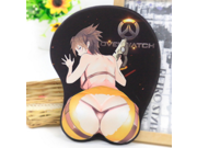 Overwatch Tracer Sexy Design Soft and Comfortable Silicone Gel 3D Butt Wrist Rest Gaming Mouse Pad Mouse Mat