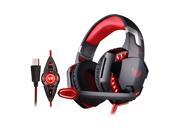 CORN EACH G2200 USB 7.1 Vibration Stereo Over Ear Gaming Headset with Microphone LED Light
