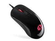 Delux M490 Game Titan RGB LED Avago A3050 Chip Omron Micro Switch 3500DPI Gaming Mouse Glossy Black