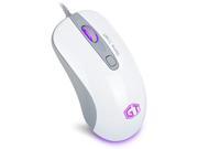 Delux M490 Game Titan RGB LED Avago A3050 Chip Omron Micro Switch 3500DPI Gaming Mouse Glossy White