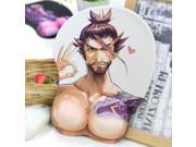Overwatch Hanzo Sexy Design Soft and Comfortable Silicone Gel 3D Breast Wrist Rest Gaming Mouse Pad Mouse Mat