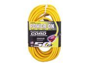 US Wire 74050 12 3 50 Foot SJTW Yellow Heavy Duty Lighted Plug Extension Cord