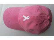Pink Breast Cancer Awareness Hat White Ribbon