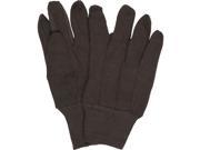 Boston Industrial 9oz. Brown Jersey Work Gloves Knit Wrist 12 Pack