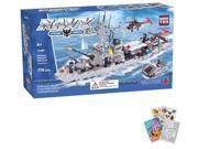 BRICTEK Helicopter Carrier War Ship 778 pcs Building Blocks Compatible with Legos BT 15405 Coloring Activity Book