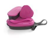 Light My Fire 6 Piece BPA Free Lunch Kit with Plate Bowl Storage Boxes and Spork Fuchsia