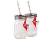 Carson Home Accents The Original Red Nek Sipper Drinking Jar 16 Ounce Set of 2