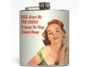 God Grant Me The Vodka Liquid Courage Flasks 6 oz. Stainless Steel Flask