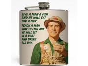 Teach A Man To Fish Liquid Courage Flasks 6 oz. Stainless Steel Flask